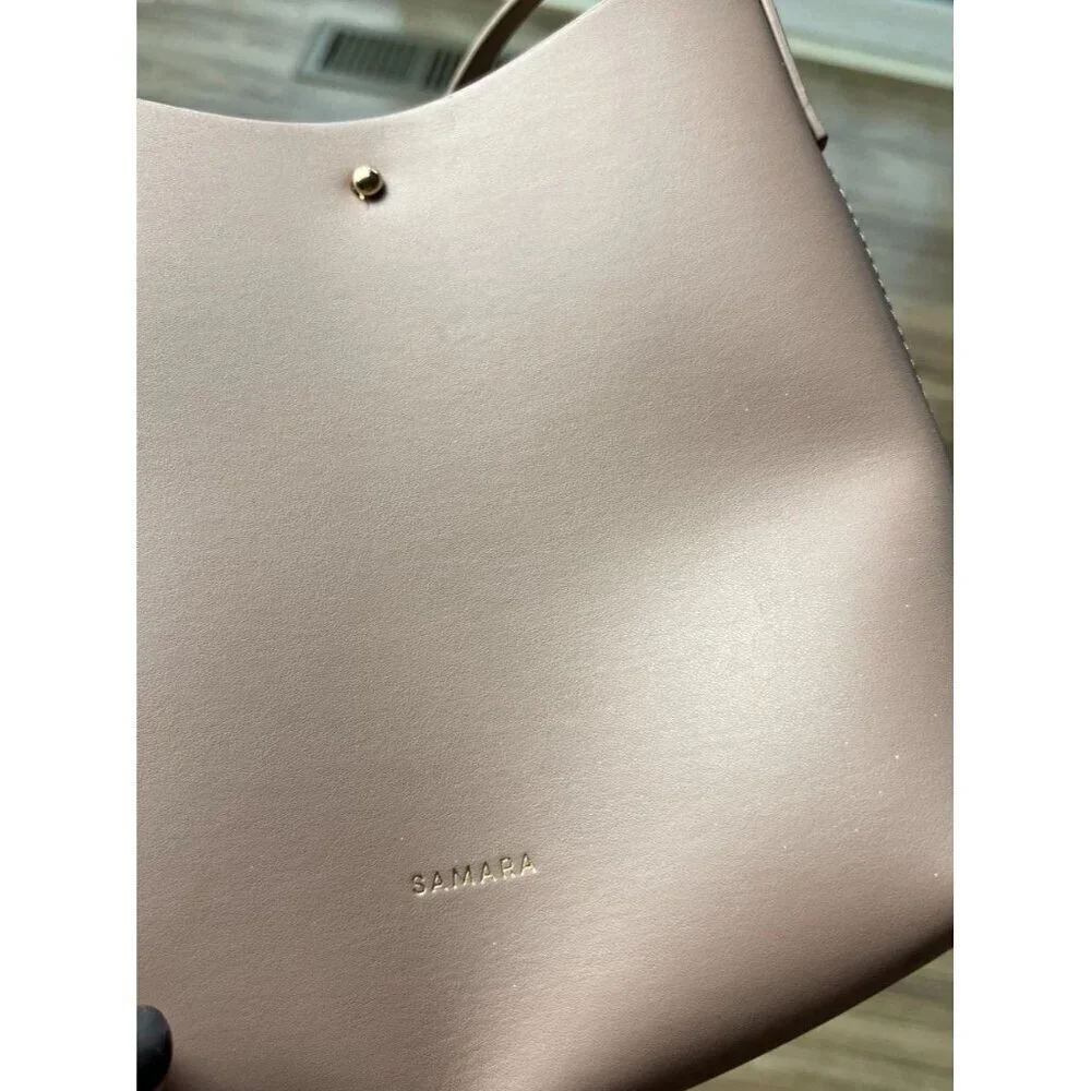 Samara Pink Vegan Leather Adjustable Crossbody Bag Women’s